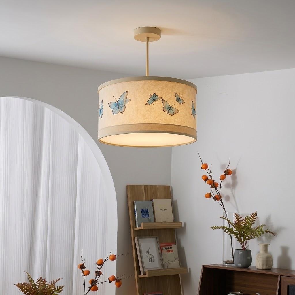 Contemporary Butterfly Fabric Light for Bedroom