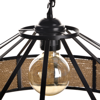 Retro Industrial Style Retro Iron Hemp Rope Pendant Light-labpiecesign