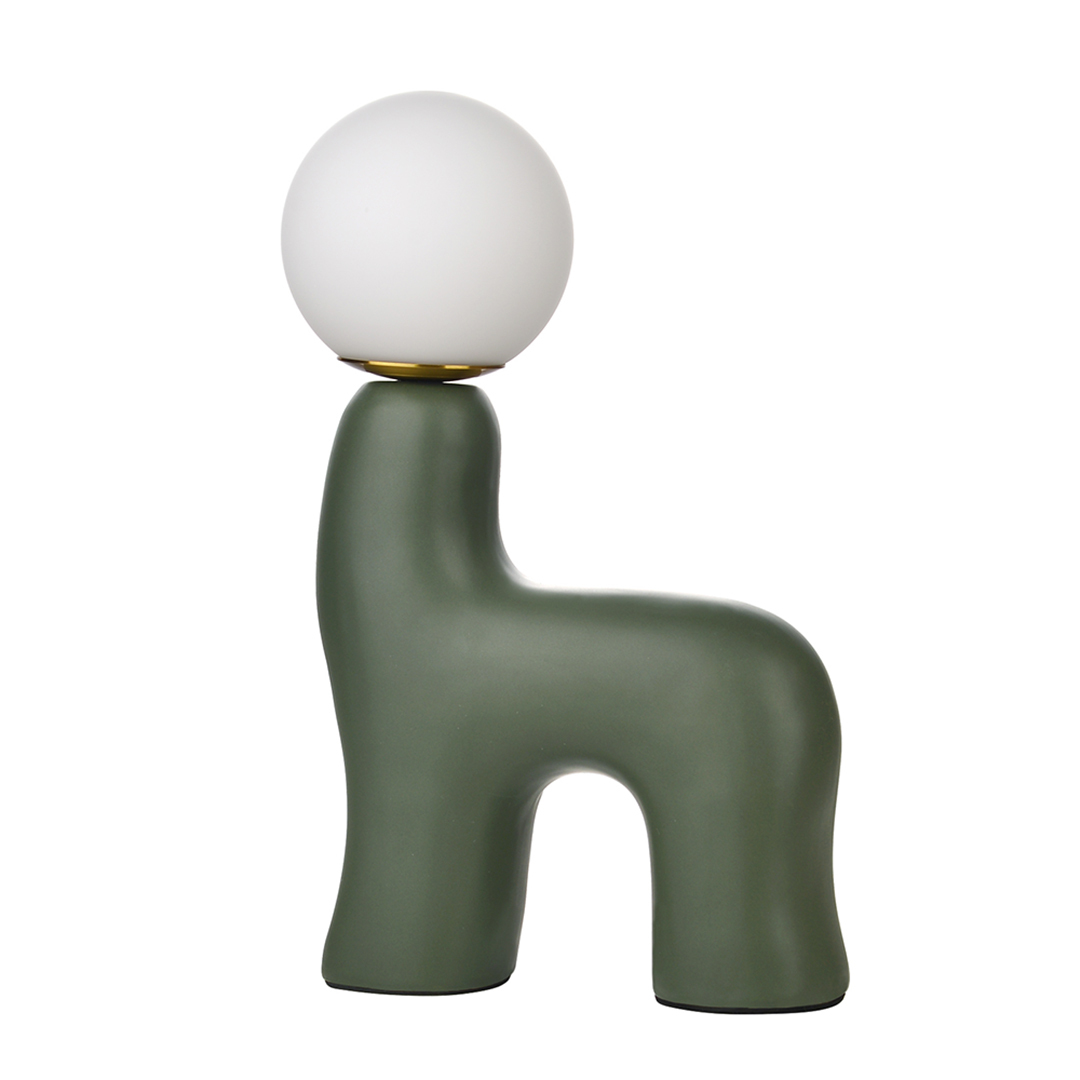 Pony-shaped resin table lamp with three-color dimming