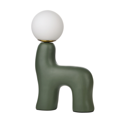 Pony-shaped resin table lamp with three-color dimming-labpiecesign
