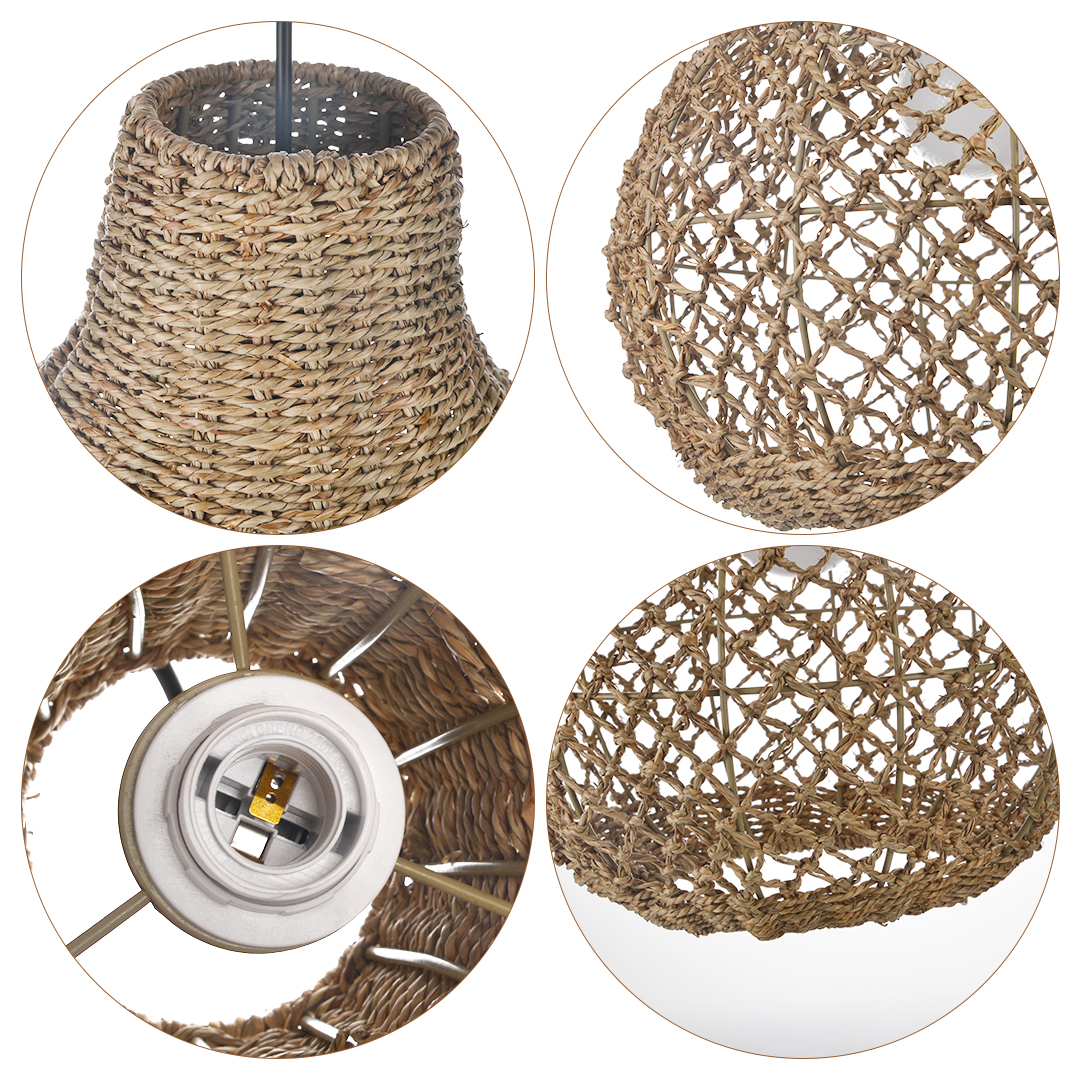 Handmade Natural Seaweed Hanging Lights Crafts Lampshade