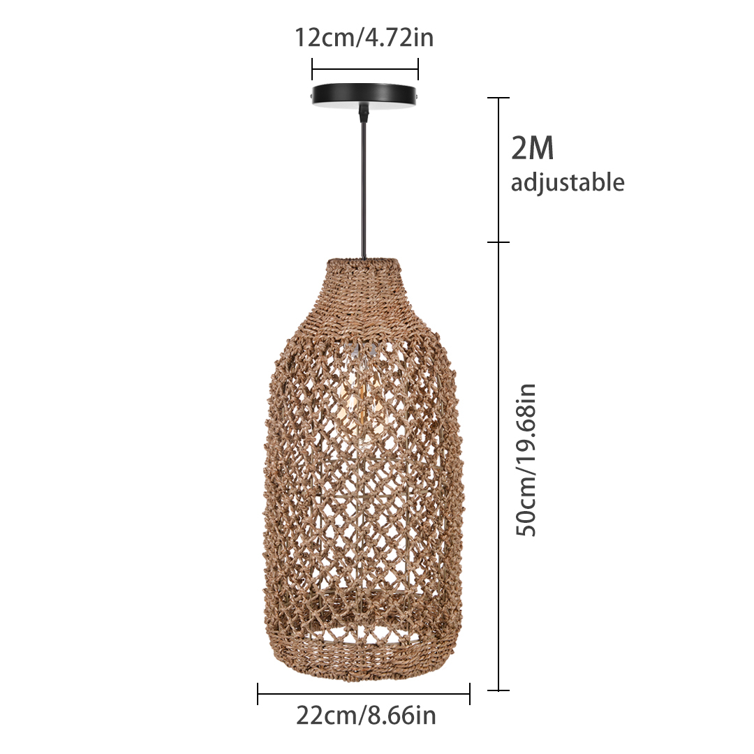 Boho Farmhouse Natural Rattan Ceiling Chandelier Lighting-labpiecesign