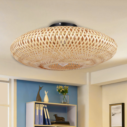 Rattan Boho Pendant Lamp Bamboo Rattan Woven Ceiling light-labpiecesign