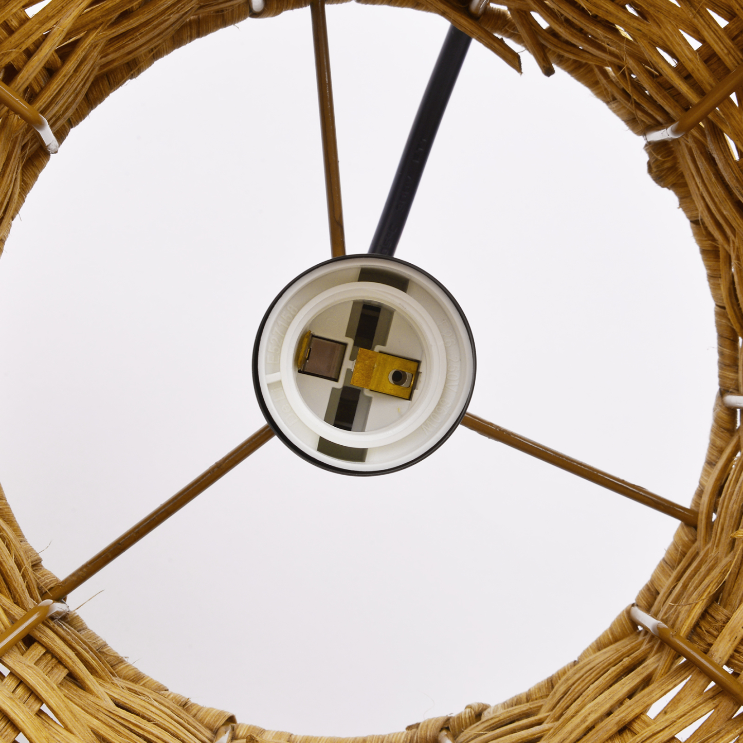 Natural Wabi-sabi style hollow hand-woven cylindrical pendant lgiht shade-labpiecesign