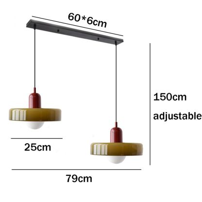 2 Heads Modern Bauhaus Glass Pendant Light-labpiecesign