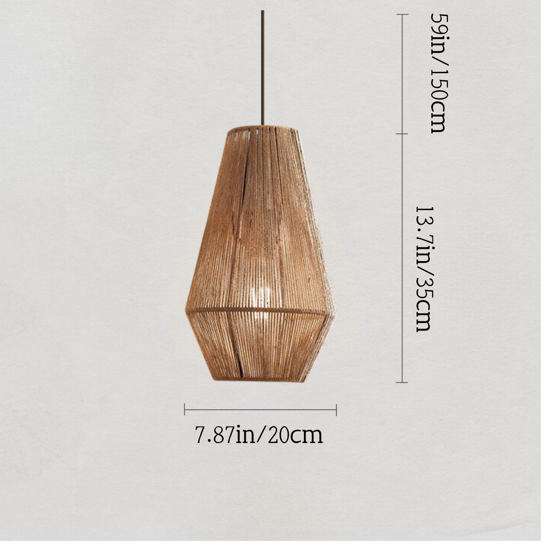 Wabi-sabi Japanese style hemp rope woven pendant light