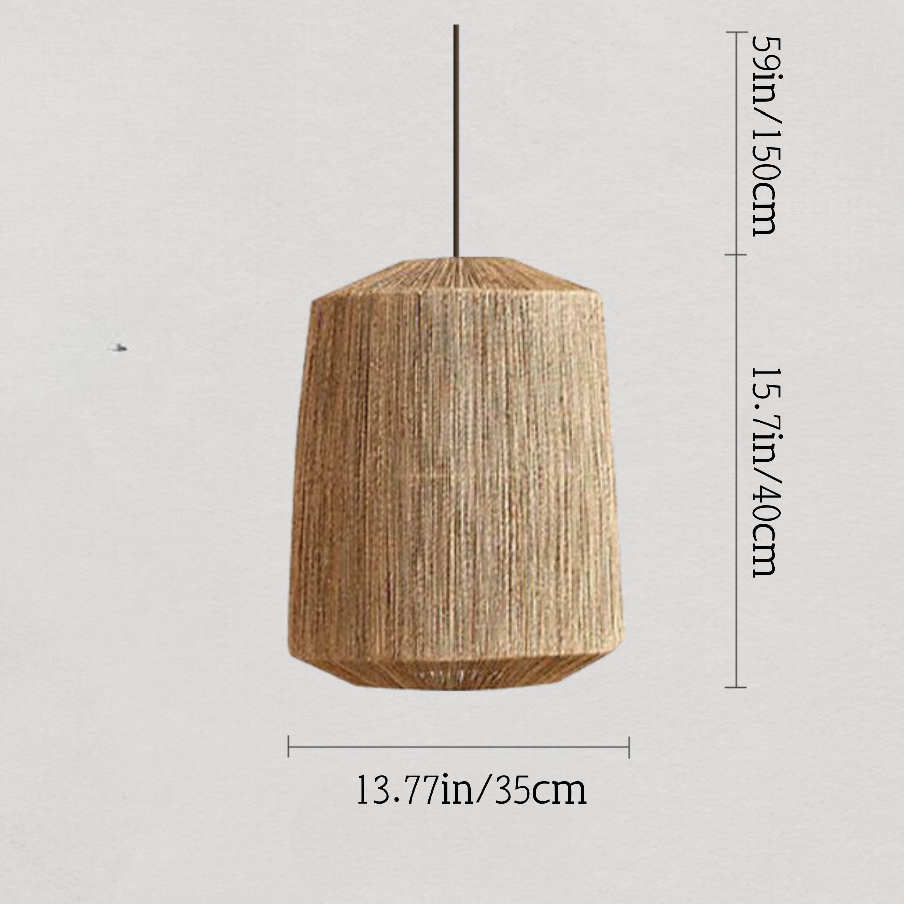 Wabi-sabi Japanese style hemp rope woven pendant light