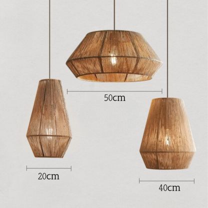 Wabi-sabi Japanese style hemp rope woven pendant light