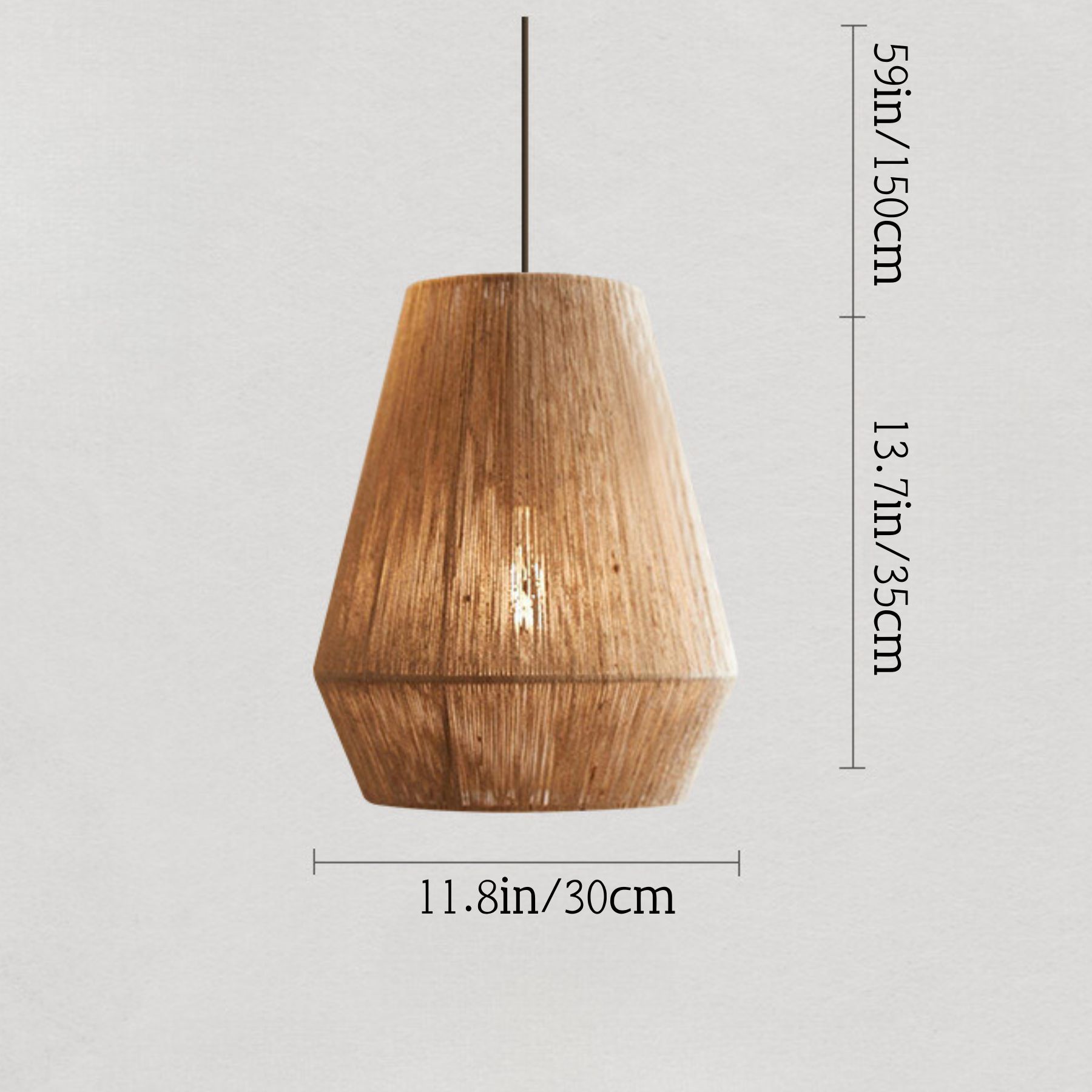 Wabi-sabi Japanese style hemp rope woven pendant light