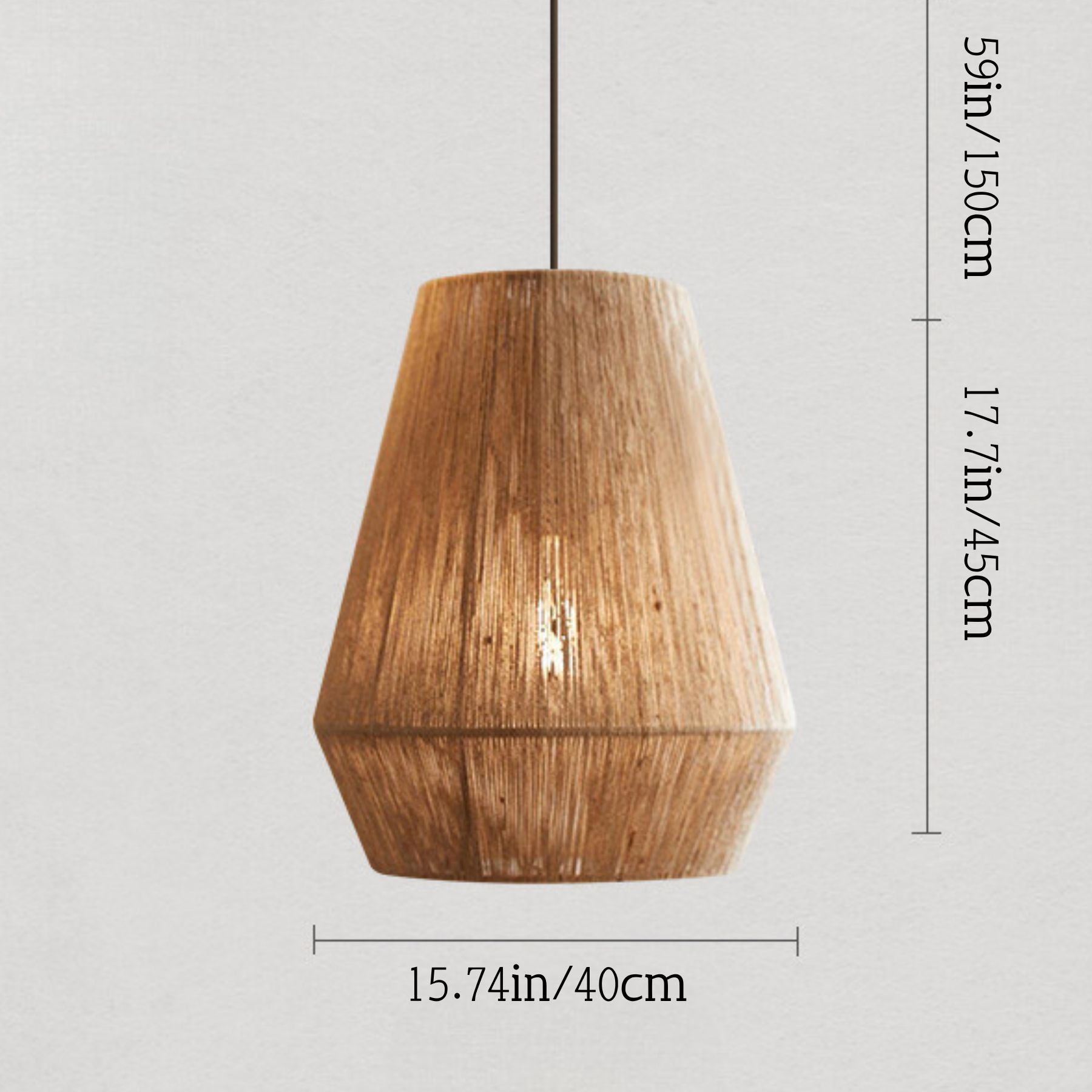 Wabi-sabi Japanese style hemp rope woven pendant light