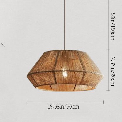Wabi-sabi Japanese style hemp rope woven pendant light