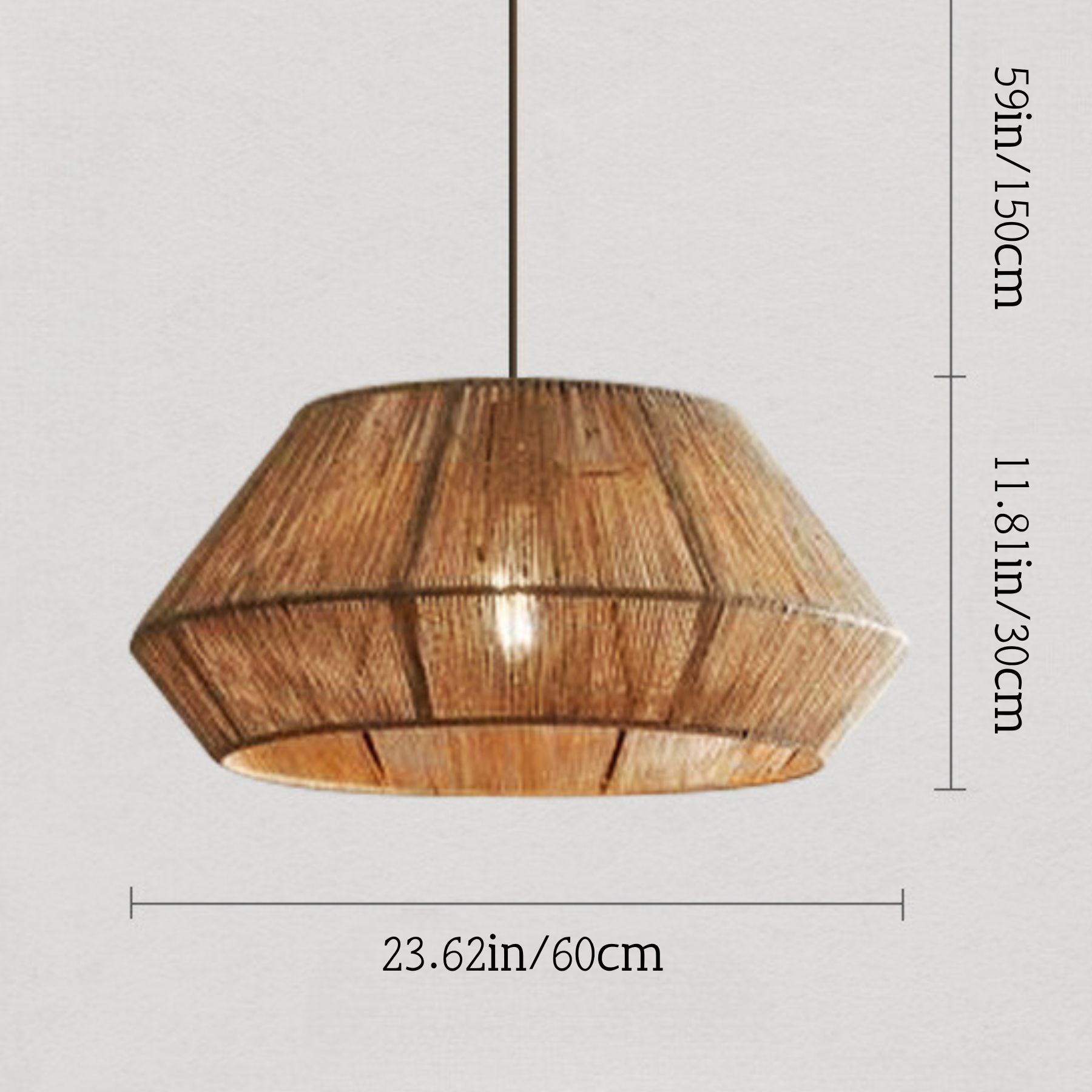 Wabi-sabi Japanese style hemp rope woven pendant light