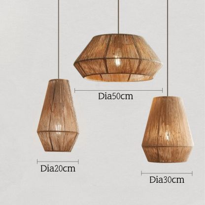 Wabi-sabi Japanese style hemp rope woven pendant light