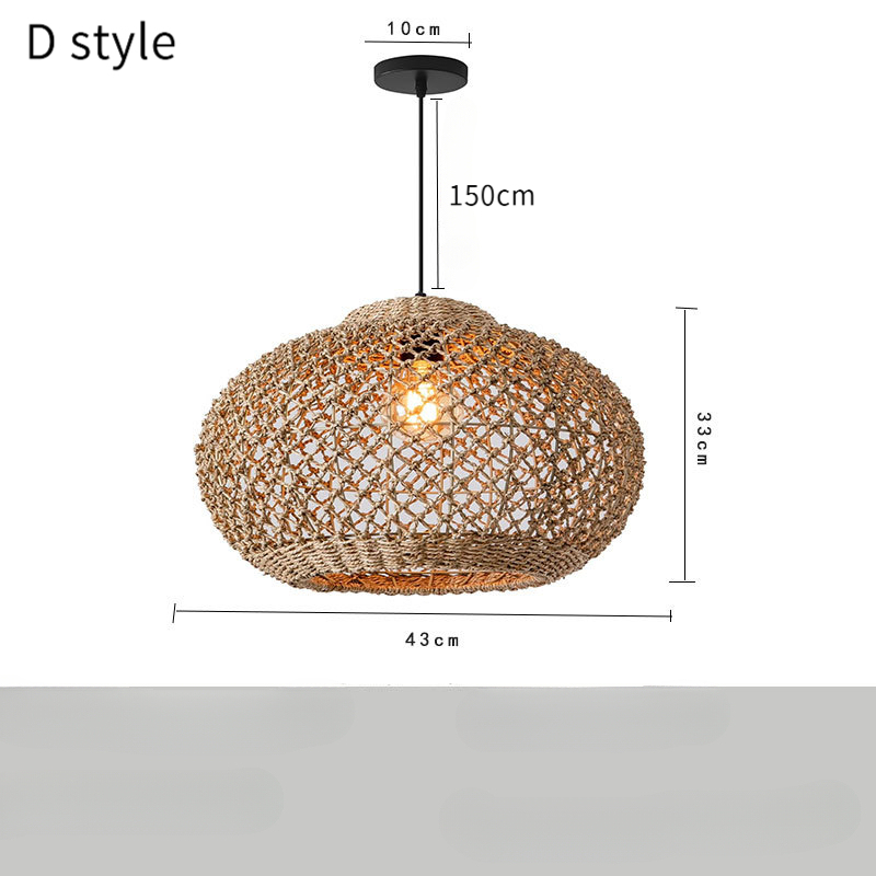 Wabi-Sabi Style Rattan Pendant Light for Dining Living Room Bedroom 