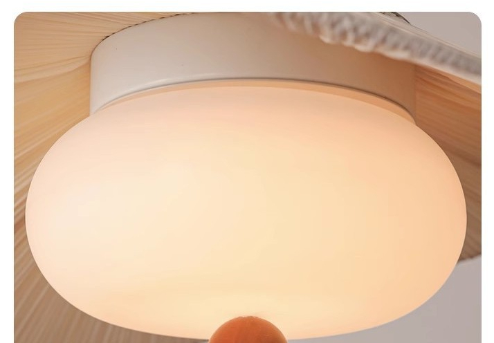 Vintage French Fabric Pendant Lamp