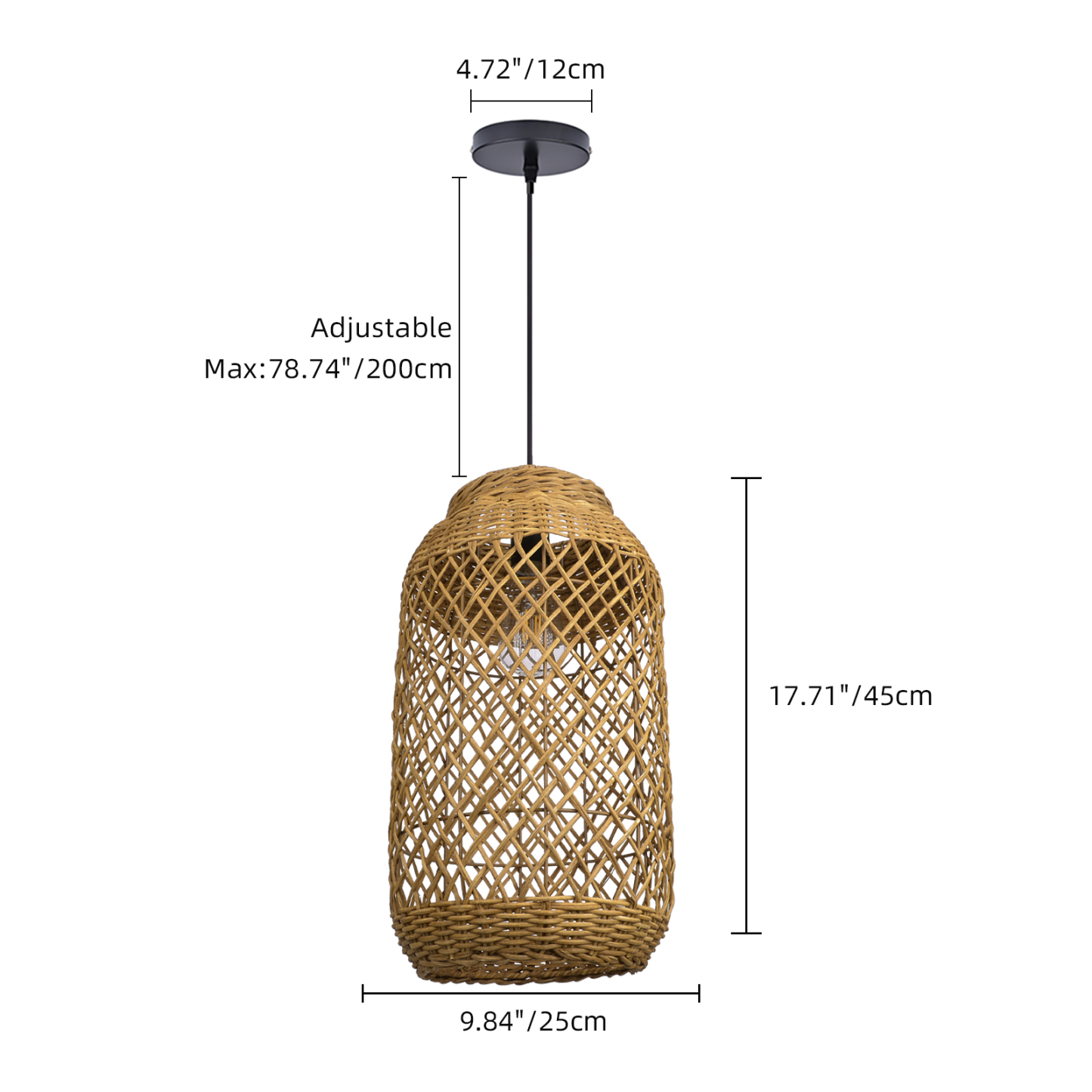 Natural Wabi-sabi style hollow hand-woven cylindrical pendant lgiht shade-labpiecesign
