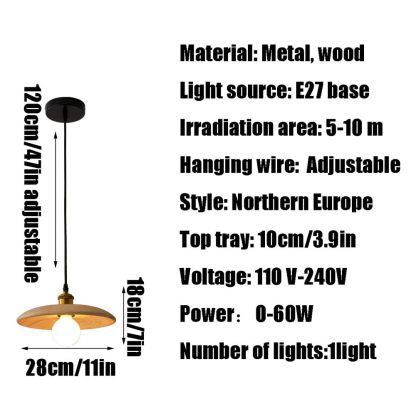 Retro Solid Wood Pendant Light-labpiecesign