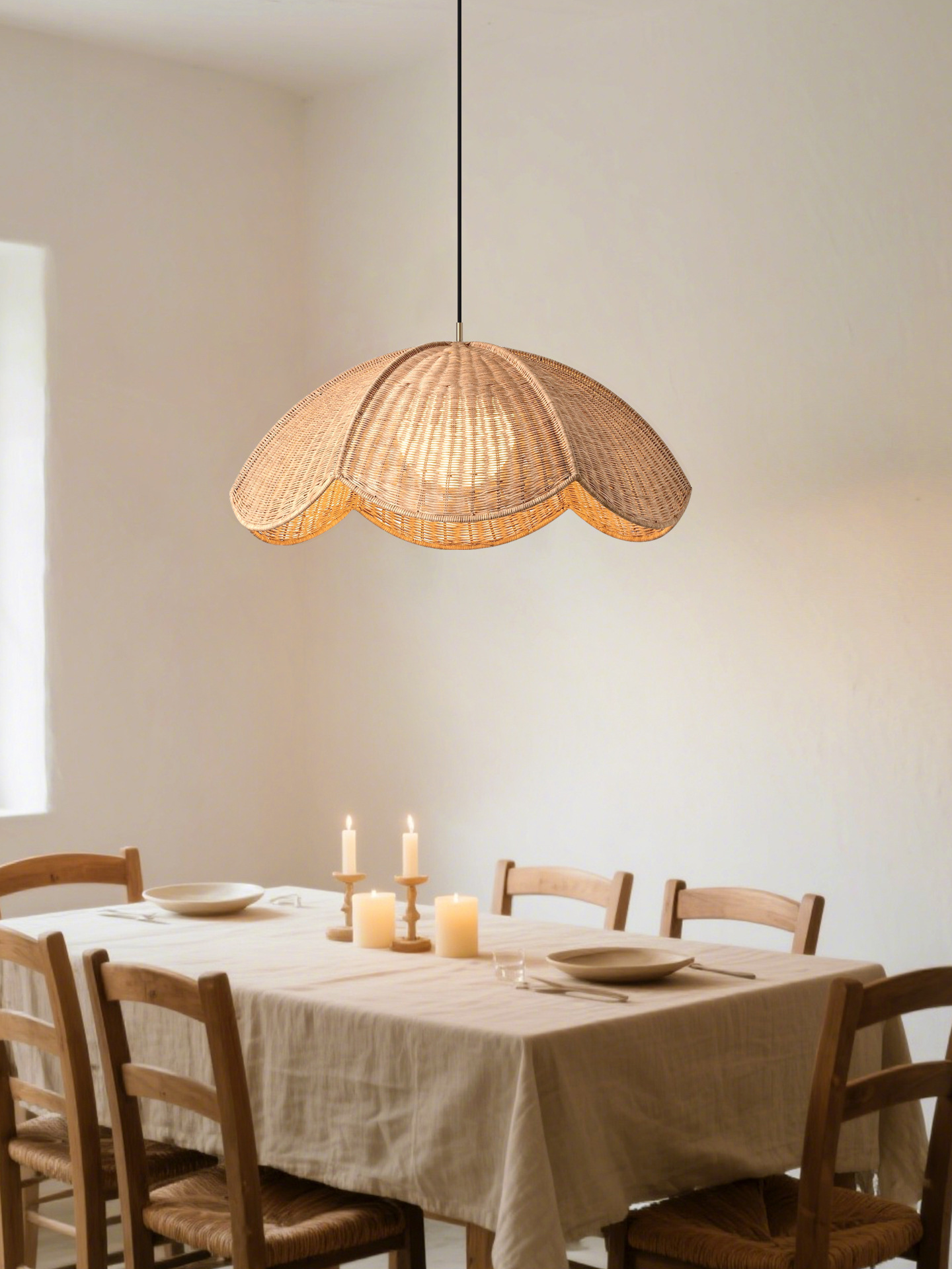 Japanese Wabi-Sabi Style Retro Pendant Light for Dining Room Bedroom Living Room