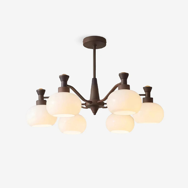 Medieval French retro style Milky white glass chandelier