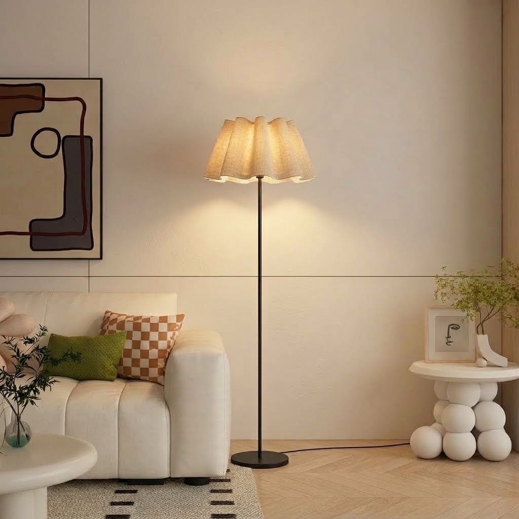 Modern Pleated Fabric Floor Lamp