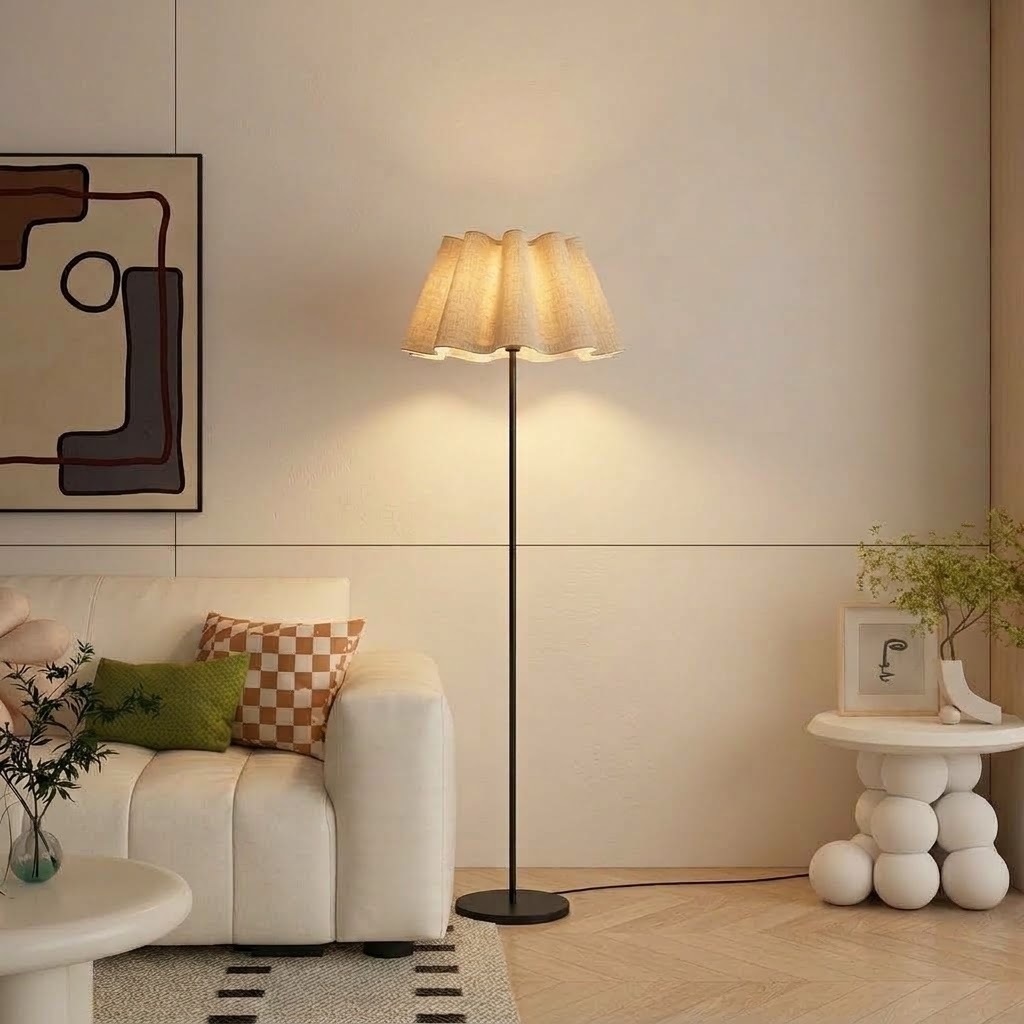 Modern Pleated Fabric Floor Lamp