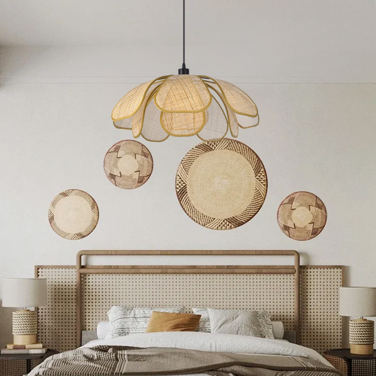 Petal rattan large chandelier-labpiecesign