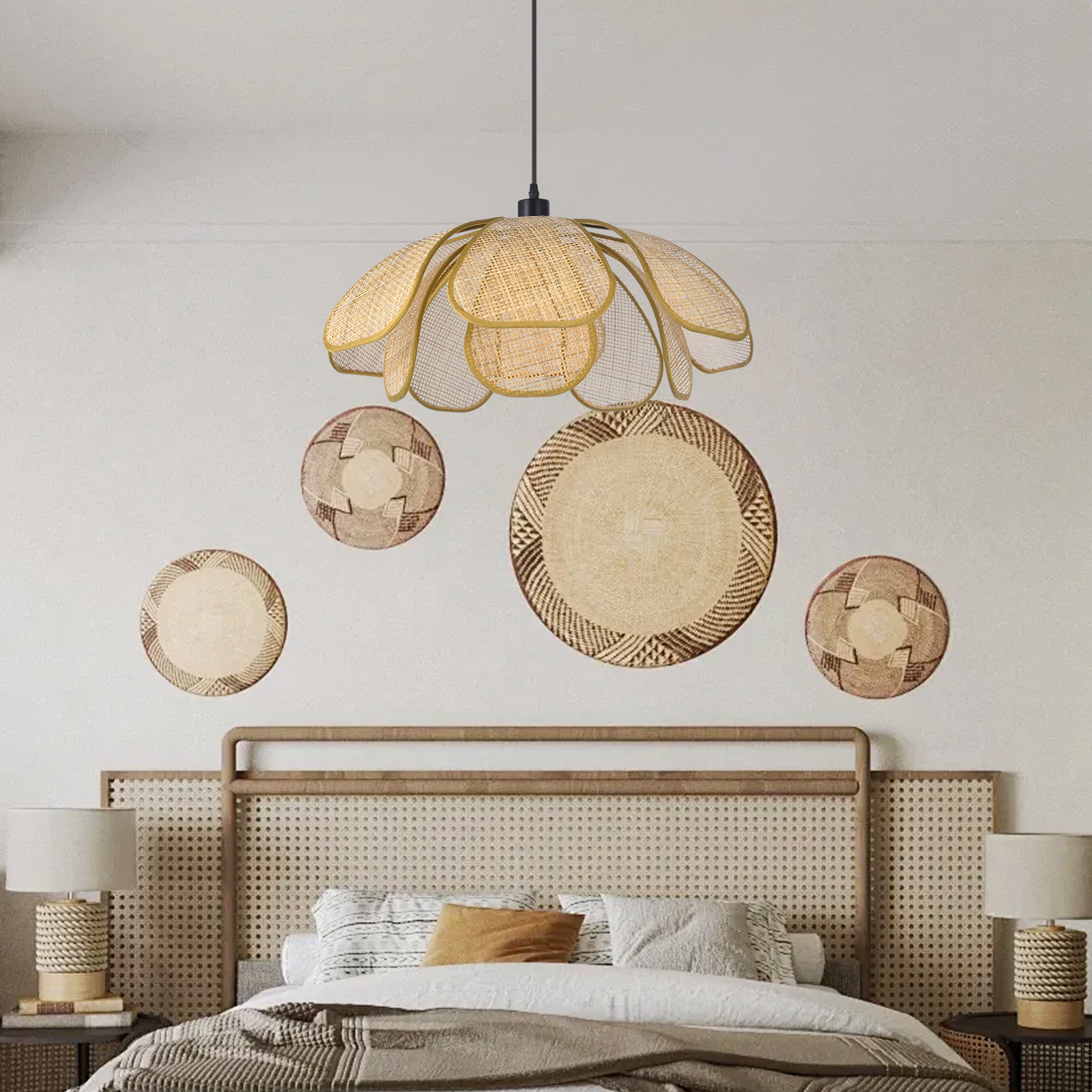 Petal rattan large chandelier-labpiecesign