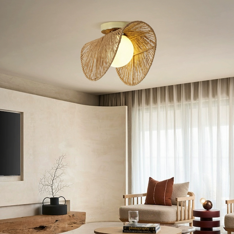 Wabi-sabi Style Hemp Rope Creative Ceiling Light