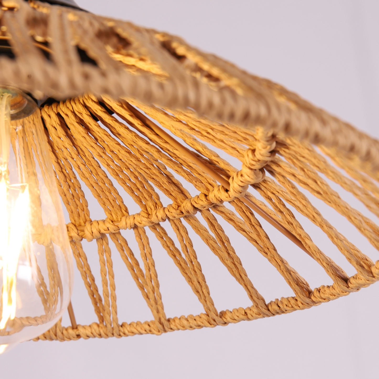 Retro Hemp Rope Pendant Lamp for Kitchen Island