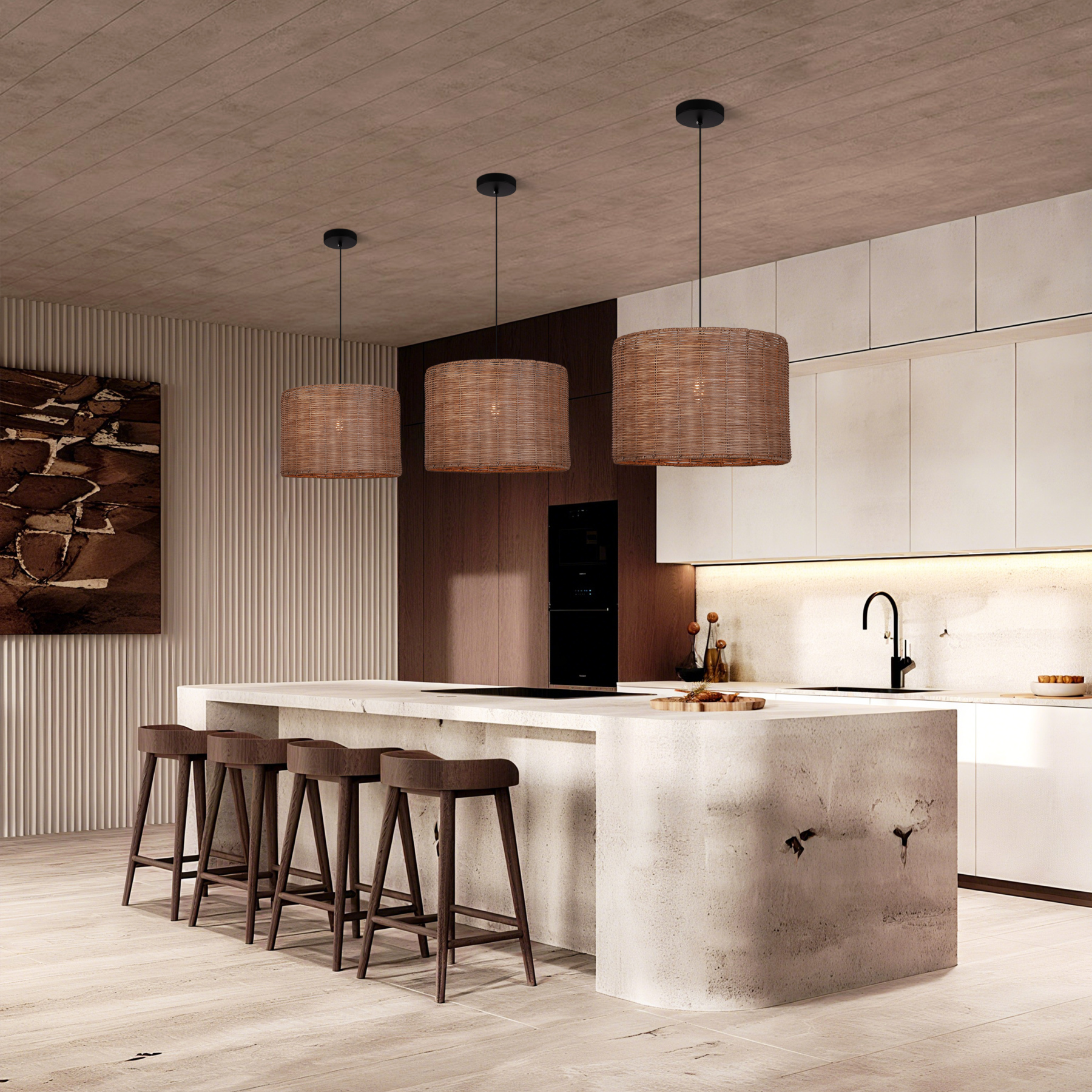 Handmade Rattan Pendant Lamp for Living Room