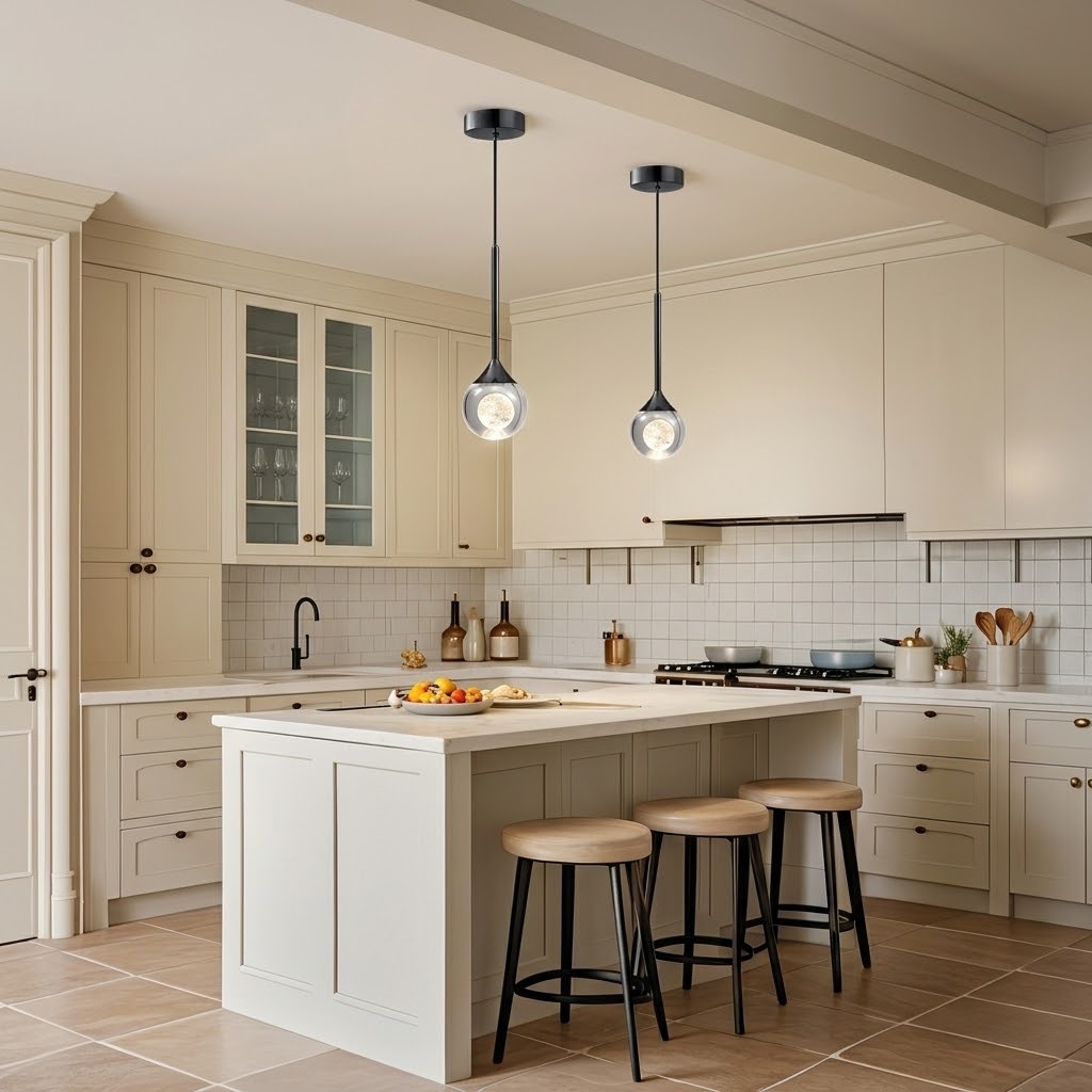 Modern Black LED Pendant Light for Dining Room