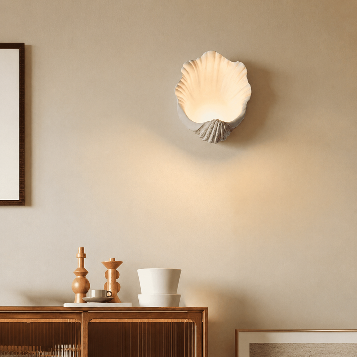 Sculptural Shell Wall Sconce for Bedroom