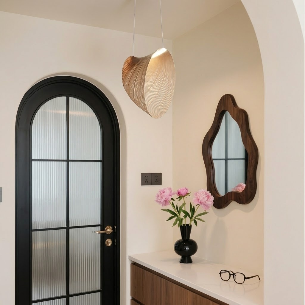 Sculptural Rattan Pendant Light for Dining Room