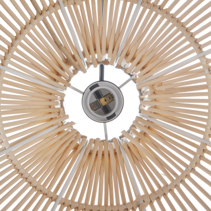 Boho Stripes Hand-woven Lampshade Elegant Rattan Pendant Light-labpiecesign