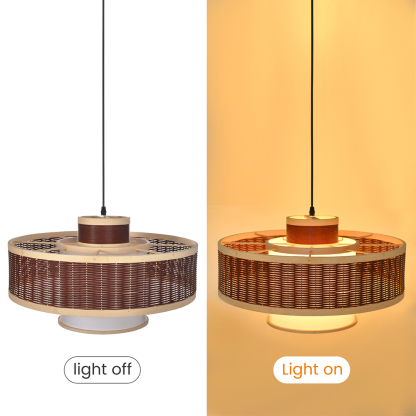 Red woven double layer pendant light-labpiecesign