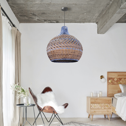 Purple Rattan Dome Pendant Lights-labpiecesign