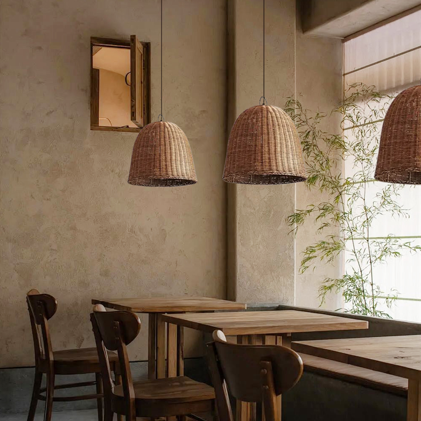 Wabi Sabi style Japanese  bar table lamp retro chandelier for livingroom