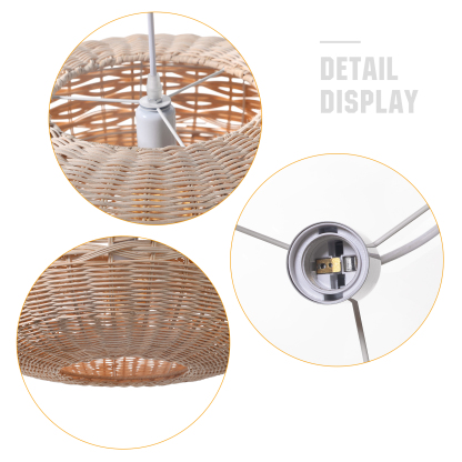 Wabi-sabi style bamboo natural ranttan waved pendant light-labpiecesign