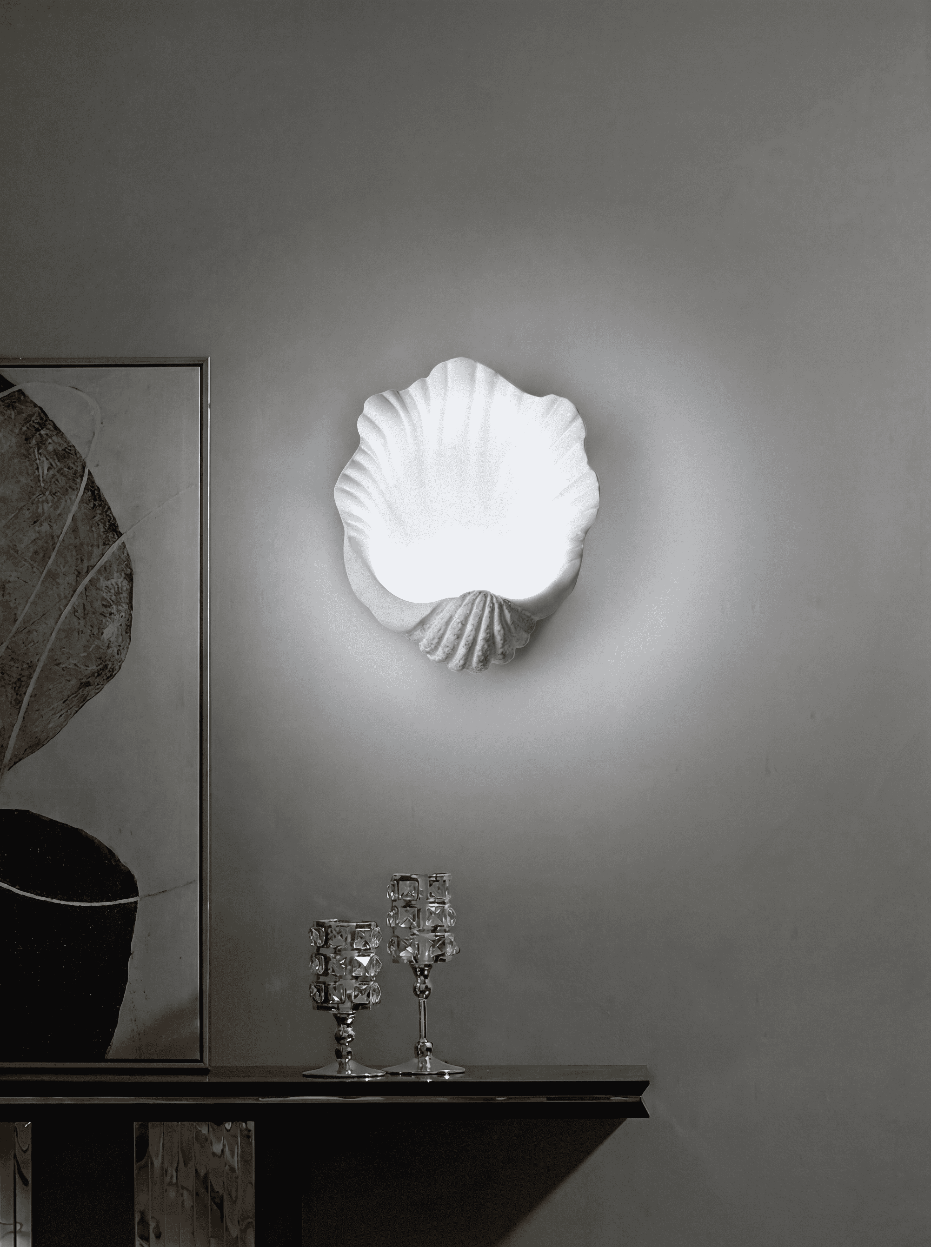 Sculptural Shell Wall Sconce for Bedroom