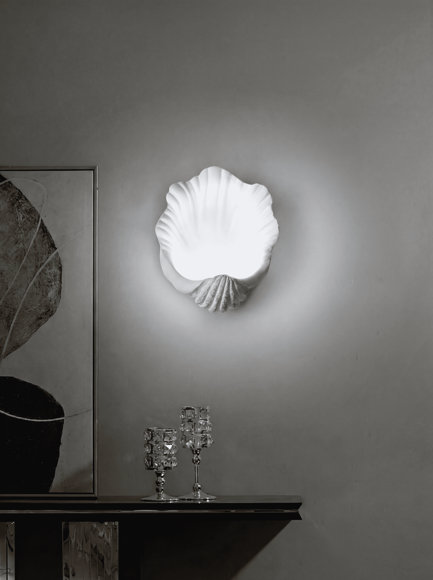 Sculptural Shell Wall Sconce for Bedroom