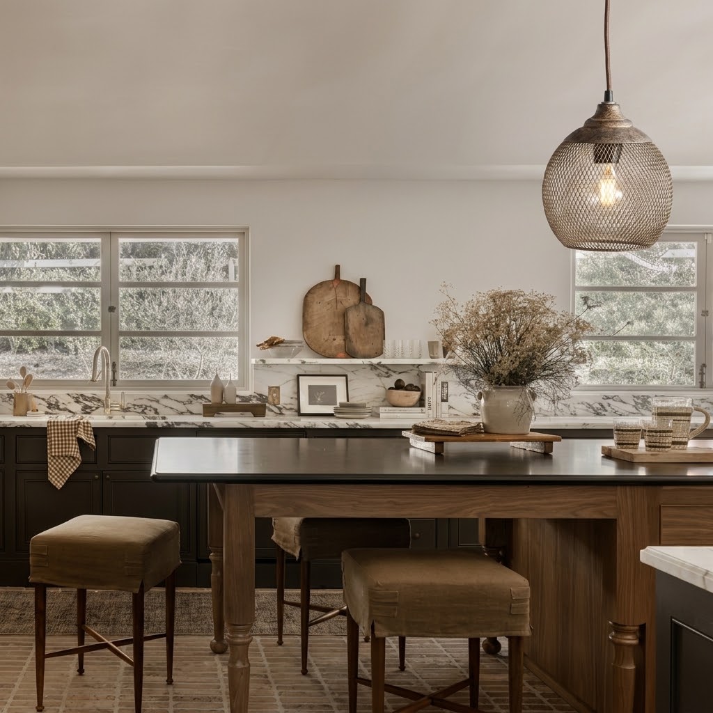 Rustic Woven Metal Pendant Light for Dining Room