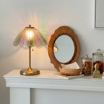 Vintage Stained Glass Bedside Table Lamp