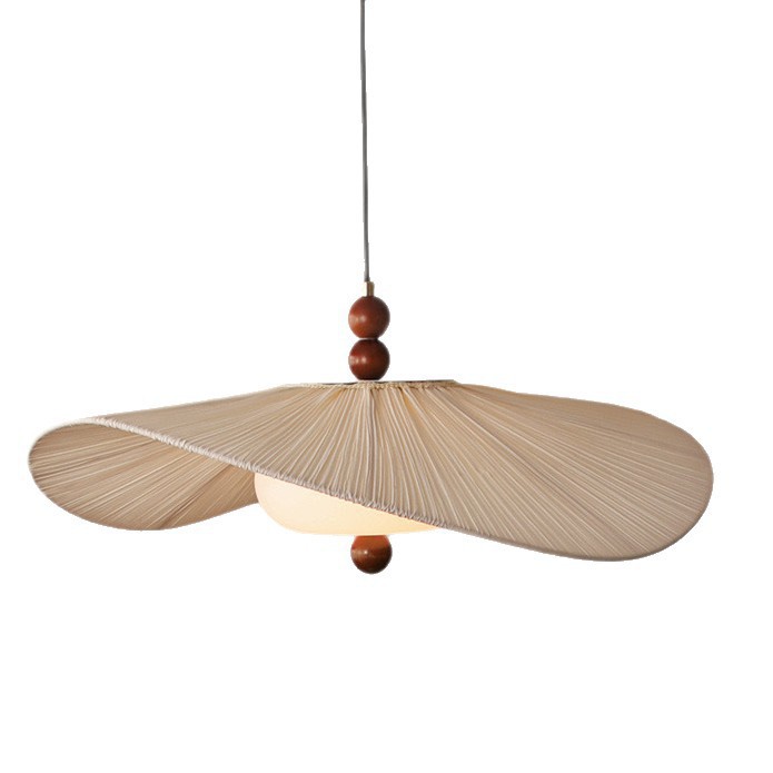 Vintage French Fabric Pendant Lamp