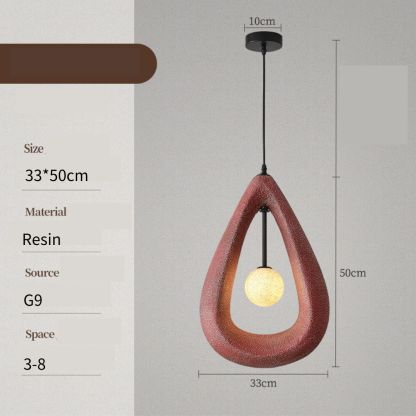 Wabi-sabi style living room simple dining room Teardrop-shaped pendant light-labpiecesign