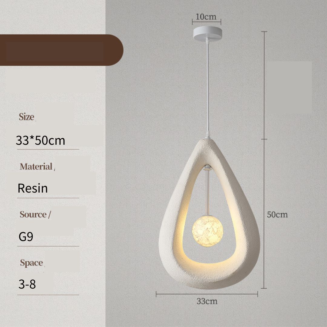 Wabi-sabi style living room simple dining room Teardrop-shaped pendant light-labpiecesign