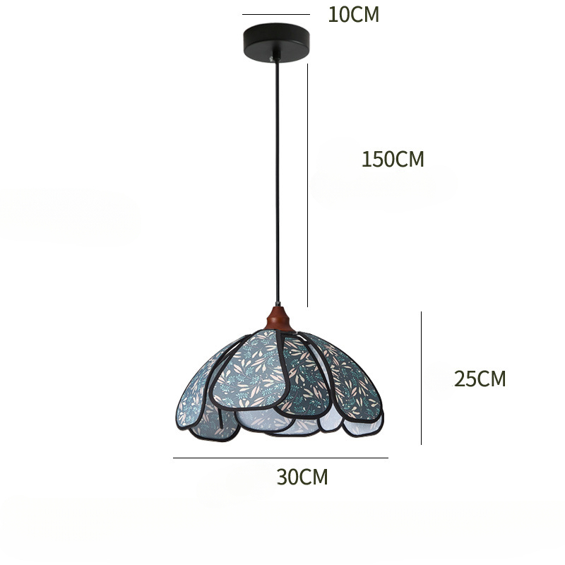 French Fabric Flower Pendant Light for Living Room