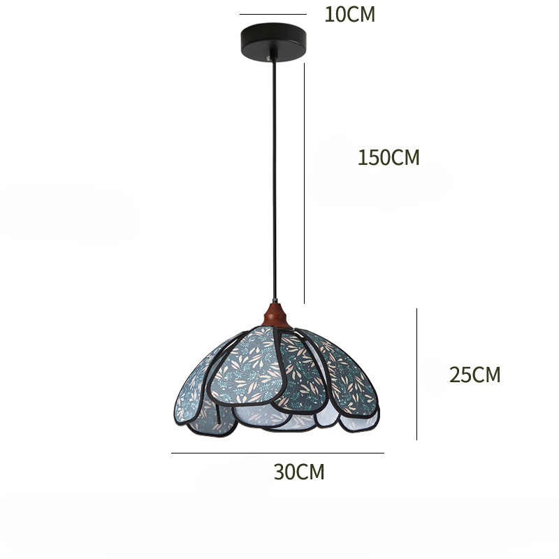 French Fabric Flower Pendant Light for Living Room