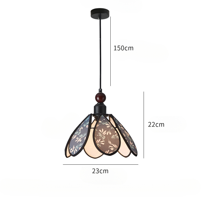 Fabric Printed Pendant Light for Bedroom