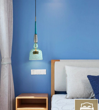 VINTAGE COLORED GLASS PENDANT LIGHT 