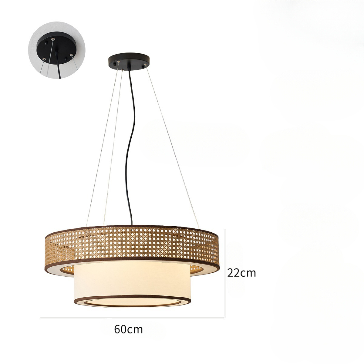 Japanese Style Rattan Pendant Light for Farmhouse Homestay Hotel